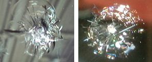 ガラスについたキズ