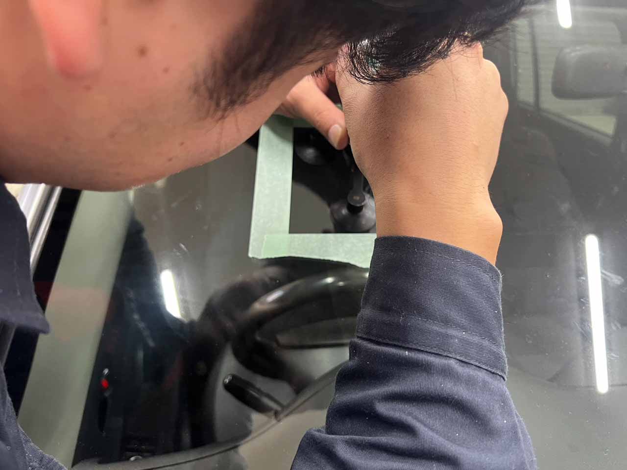 レジンの圧入
